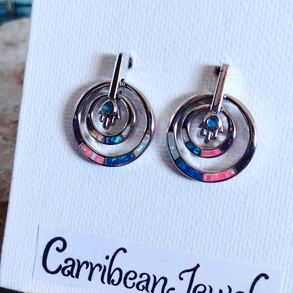 🆕🌸Multi Fire Opal Earrings - Picture 2 of 3